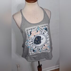 No Boundaries /Gray Celestial Graphic Tank Top- Juniors Size Large- 11-13